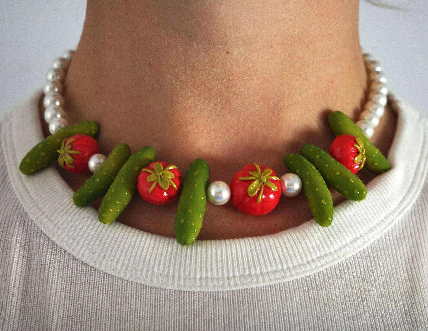 Tomato Cucumber Salad Necklace